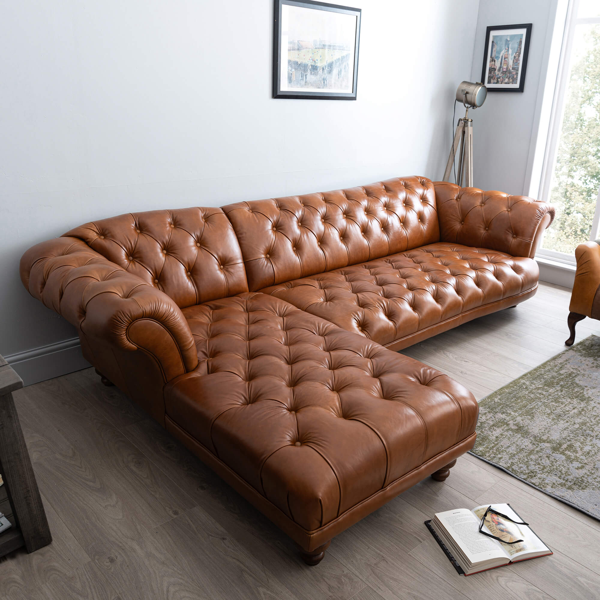 Oskar Chesterfield Chaise Corner Sofa