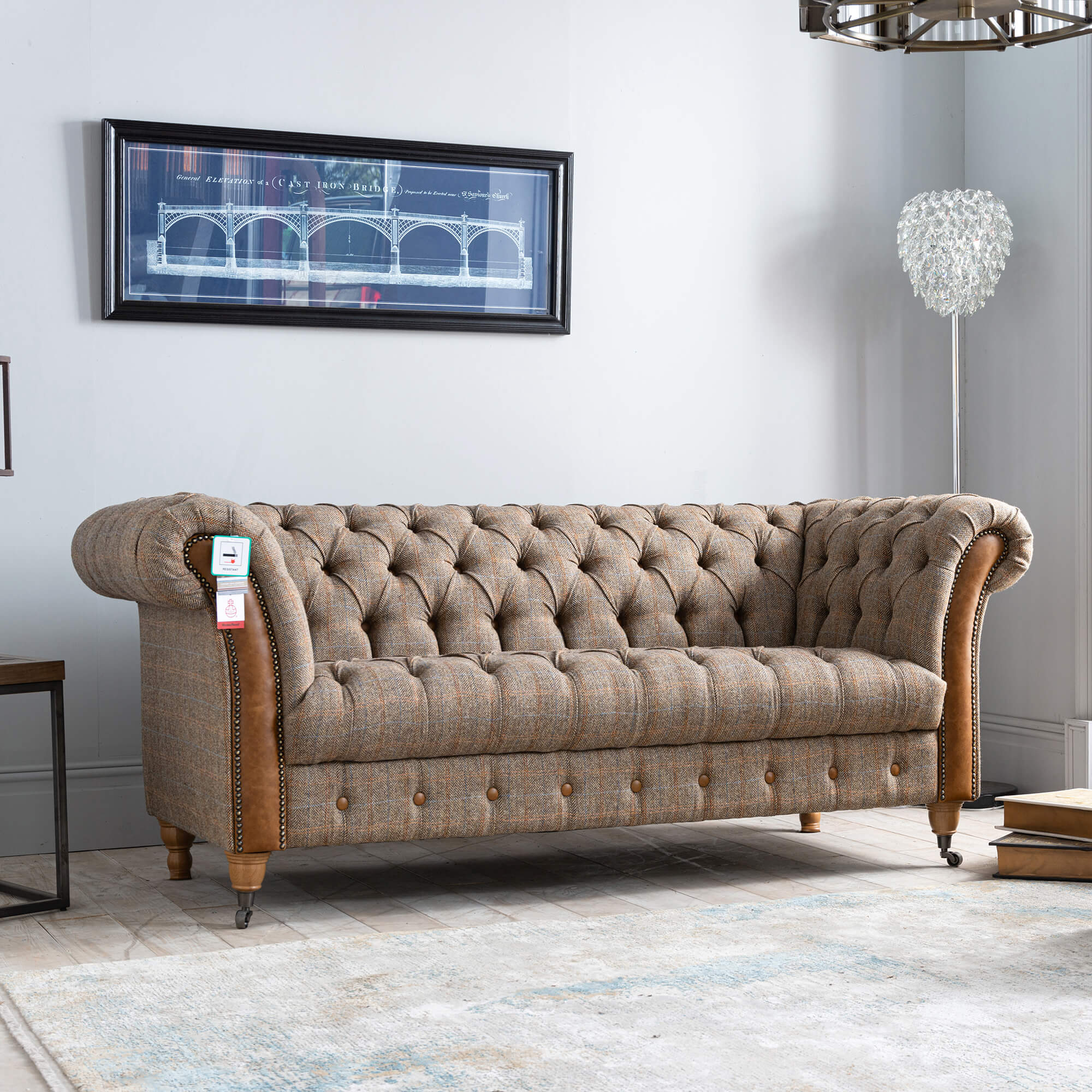 Chessington Sofa in Harris Tweed fabric